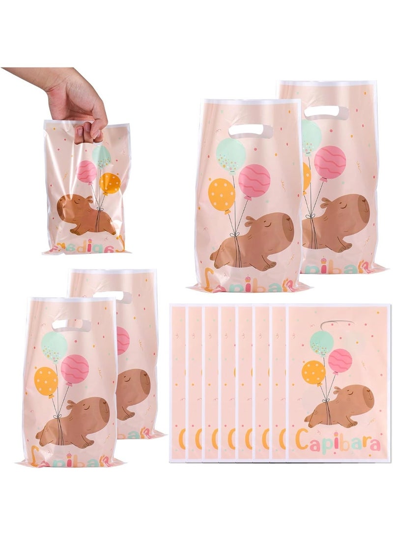 10 PCS Capybara Gift Bags, Double-Sided Cute Capybara Pattern Party Favor Bags with Handles for Snacks Candies Small Gifts Animal Themed Birthday Baby Shower Party Supplies - Image 1